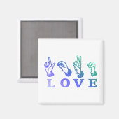 LIEBE Gebärdensprache - T-Shirts, Geschenke, Handz Magnet (Vorderseite/Rückseite)