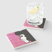 Liebe geben Liebe Stone Untersetzer (Seitenansicht)