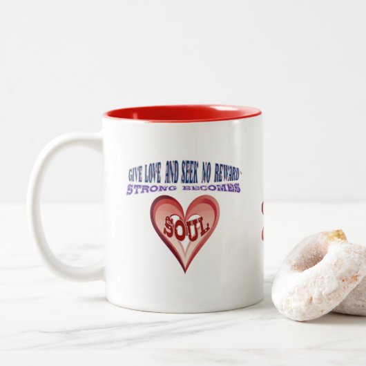 Liebe geben zweifarbige tasse (Mit Donut)