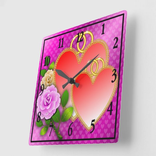 Liebe - Gebilde - 20362 Quadratische Wanduhr (Winkel)