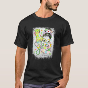 Liebe gebleicht Nicu Nurse Life Messy Bun Stethosc T-Shirt