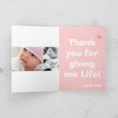 Liebe Geburts-Mama, besonders angefertigt Karte (Innenseite)