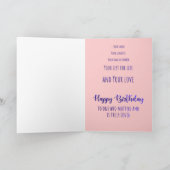 Liebe Geburtstagskarte, Freundschaftskarte Feiertagskarte (Innenseite)