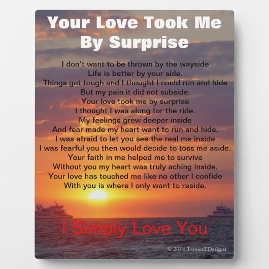 Liebe Gedicht Cape May Sunset Ships Passend EASEL Fotoplatte (Vorderseite)