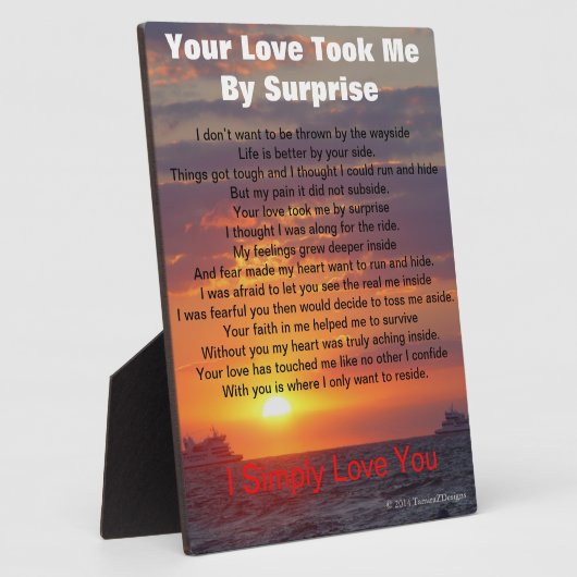 Liebe Gedicht Cape May Sunset Ships Passend EASEL Fotoplatte (Seite)