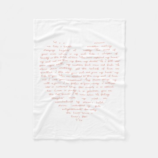 Liebe-Gedicht in der Form des Herzens Fleecedecke (Vorderseite)