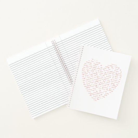 Liebe Gedicht in Form des Herzens Notizblock (Innenseite)