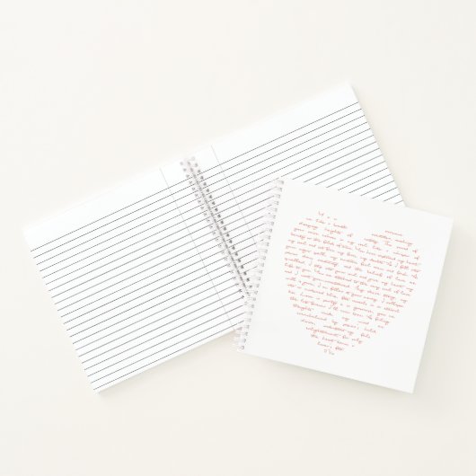 Liebe Gedicht in Form des Herzens Notizblock (Innenseite)