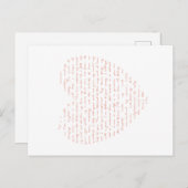Liebe Gedicht in Form des Herzens Postkarte (Vorne/Hinten)