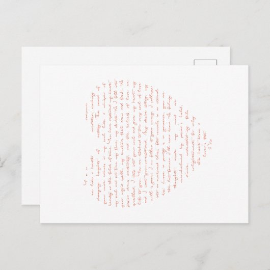 Liebe Gedicht in Form des Herzens Postkarte (Vorne/Hinten)