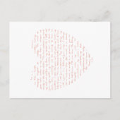 Liebe Gedicht in Form des Herzens Postkarte (Vorderseite)