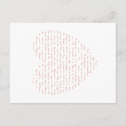 Liebe Gedicht in Form des Herzens Postkarte (Vorderseite)