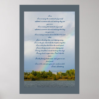 Liebe Gedicht mit Rainbow-Foto-Poster Poster
