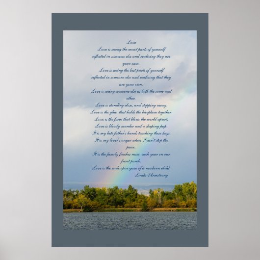 Liebe Gedicht mit Rainbow-Foto-Poster Poster (Vorne)