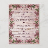 Liebe Gedicht Save the Date Postkarte (Vorderseite)