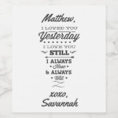 Liebe Gedicht Weinetikett (Einzelnes Label)