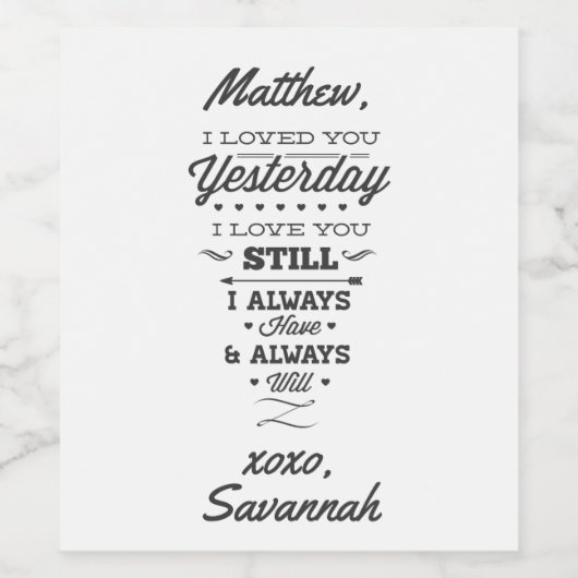 Liebe Gedicht Weinetikett (Einzelnes Label)