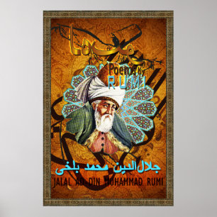 Liebe Gedichte von RUMI - Poster gold, Teppich, ge