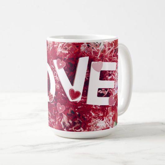 LIEBE, gedrängt Kaffeetasse (VorderseiteRechts)