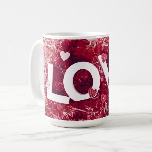 LIEBE, gedrängt Kaffeetasse (Vorderseite Links)