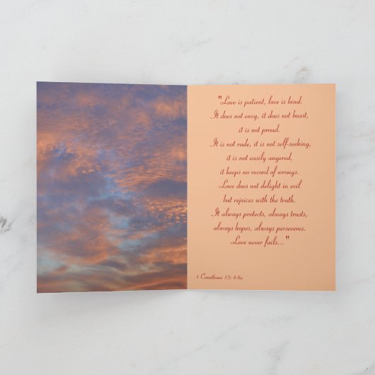 Liebe geduldig, Liebe freundlich - Karte - Vorlage (Innenseite)