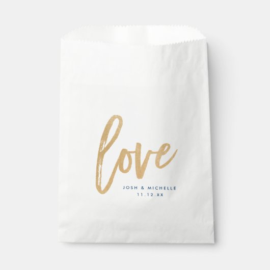 Liebe Gefallen Tasche, Goldschrift, Gastgeschenk H Geschenktütchen (Vorderseite)