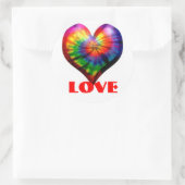 LIEBE GEFÄRBTE KRAWATTE HERZ STICKER!! RUNDER AUFKLEBER (Tasche)