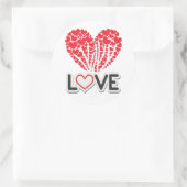 Liebe geformt runder aufkleber (Tasche)
