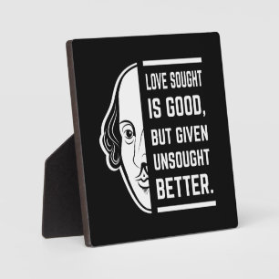 Liebe gefragt ist gut Shakespeare Thespia Zitat Fotoplatte
