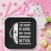 Liebe gefragt ist gut Shakespeare Thespia Zitat Pappteller (Party)