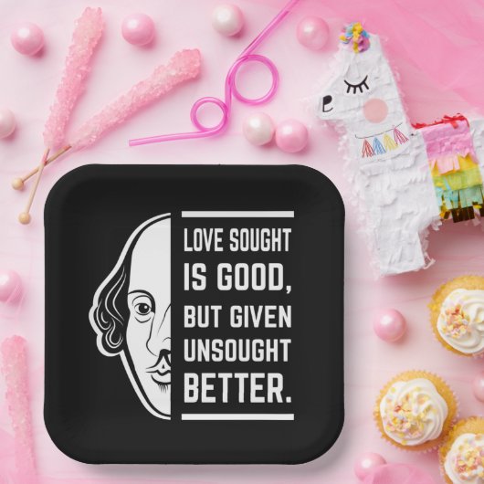 Liebe gefragt ist gut Shakespeare Thespia Zitat Pappteller (Party)