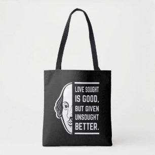 Liebe gefragt ist gut Shakespeare Thespia Zitat Tasche