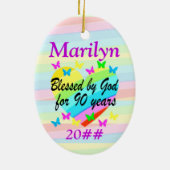 LIEBE GEFÜLLT PERSONALISIERT UND DATED 90. ORNAMEN KERAMIK ORNAMENT (Hinten)