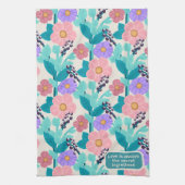 Liebe Geheimzutat Pastell Blumenmuster Geschirrtuch (Vertikal)