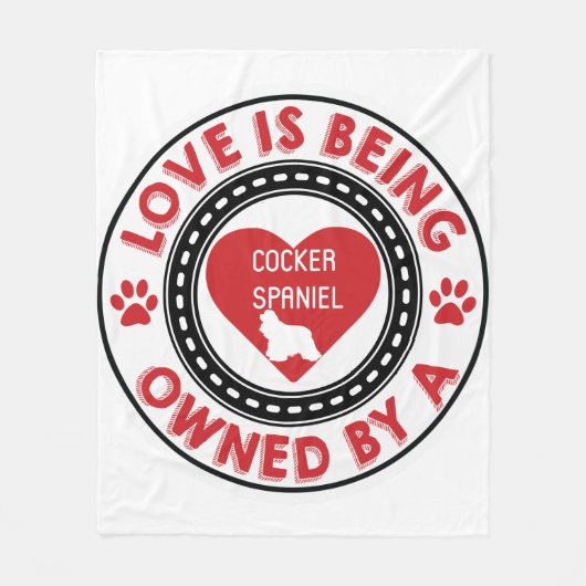 Liebe gehört einem Cocker Spaniel Fleecedecke (Vorderseite)