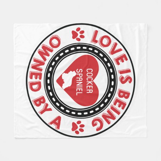 Liebe gehört einem Cocker Spaniel Fleecedecke (Vorderseite (Horizontal))