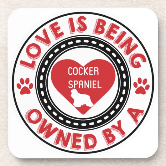 Liebe gehört einem Cocker Spaniel Getränkeuntersetzer (Vorderseite)