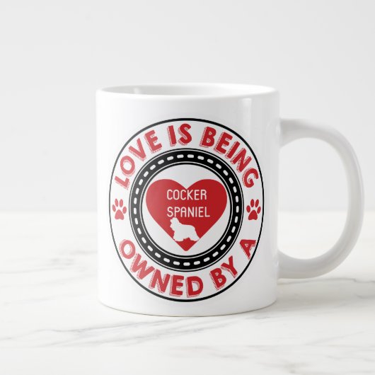 Liebe gehört einem Cocker Spaniel Jumbo-Tasse (Rechts)