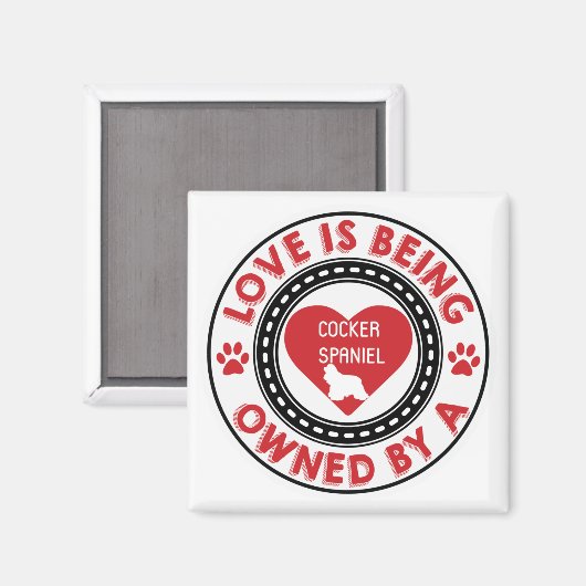Liebe gehört einem Cocker Spaniel Magnet (Vorderseite/Rückseite)