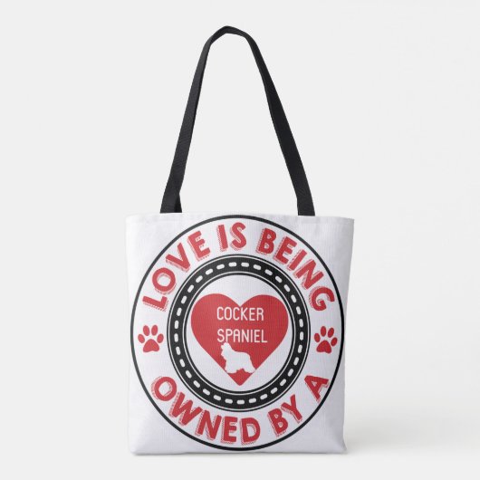 Liebe gehört einem Cocker Spaniel Tasche (Rückseite)