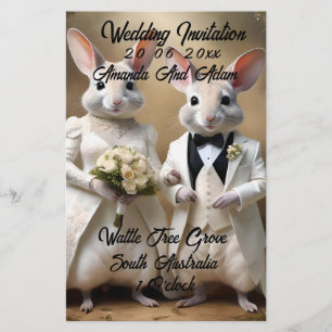 "Liebe geht unter: Eine Hochzeitsfeier in Bilby Briefpapier