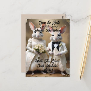 "Liebe geht unter: Eine Hochzeitsfeier in Bilby Postkarte