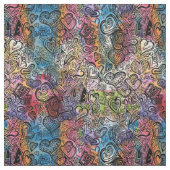 Liebe-Gekritzel-Gewebe Stoff (Muster)
