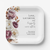 Liebe, Gelächter und glücklich immer nach Hochzeit Pappteller (Vorderseite)