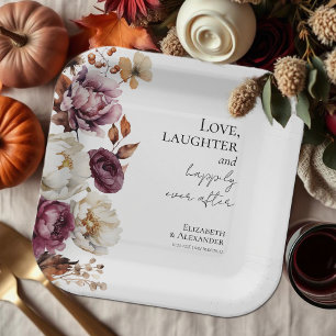 Liebe, Gelächter und glücklich immer nach Hochzeit Pappteller