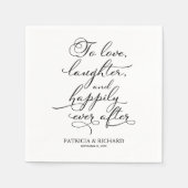 Liebe, Gelächter und glücklich immer nach Hochzeit Serviette (Vorderseite)
