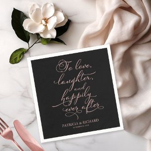 Liebe, Gelächter und glücklich immer nach Hochzeit Serviette