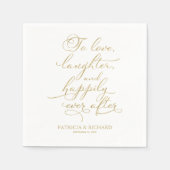 Liebe, Gelächter und glücklich immer nach Hochzeit Serviette (Vorderseite)