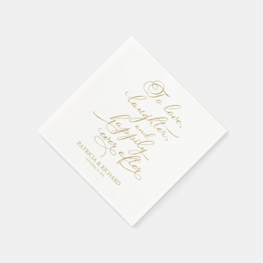 Liebe, Gelächter und glücklich immer nach Hochzeit Serviette (Ecke)