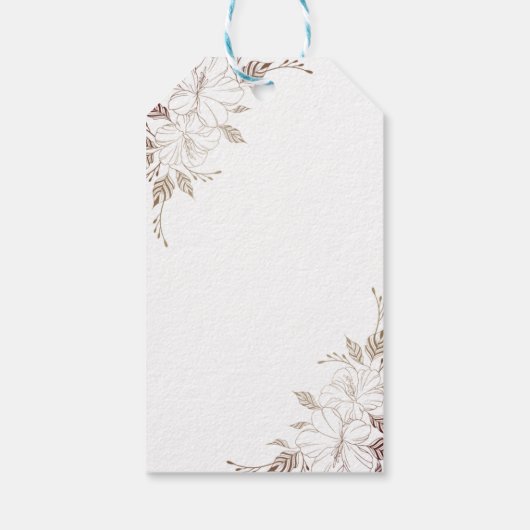 Liebe gelassen Blumenblätter Gastgeschenk Hochzeit Geschenkanhänger (Rückseite)